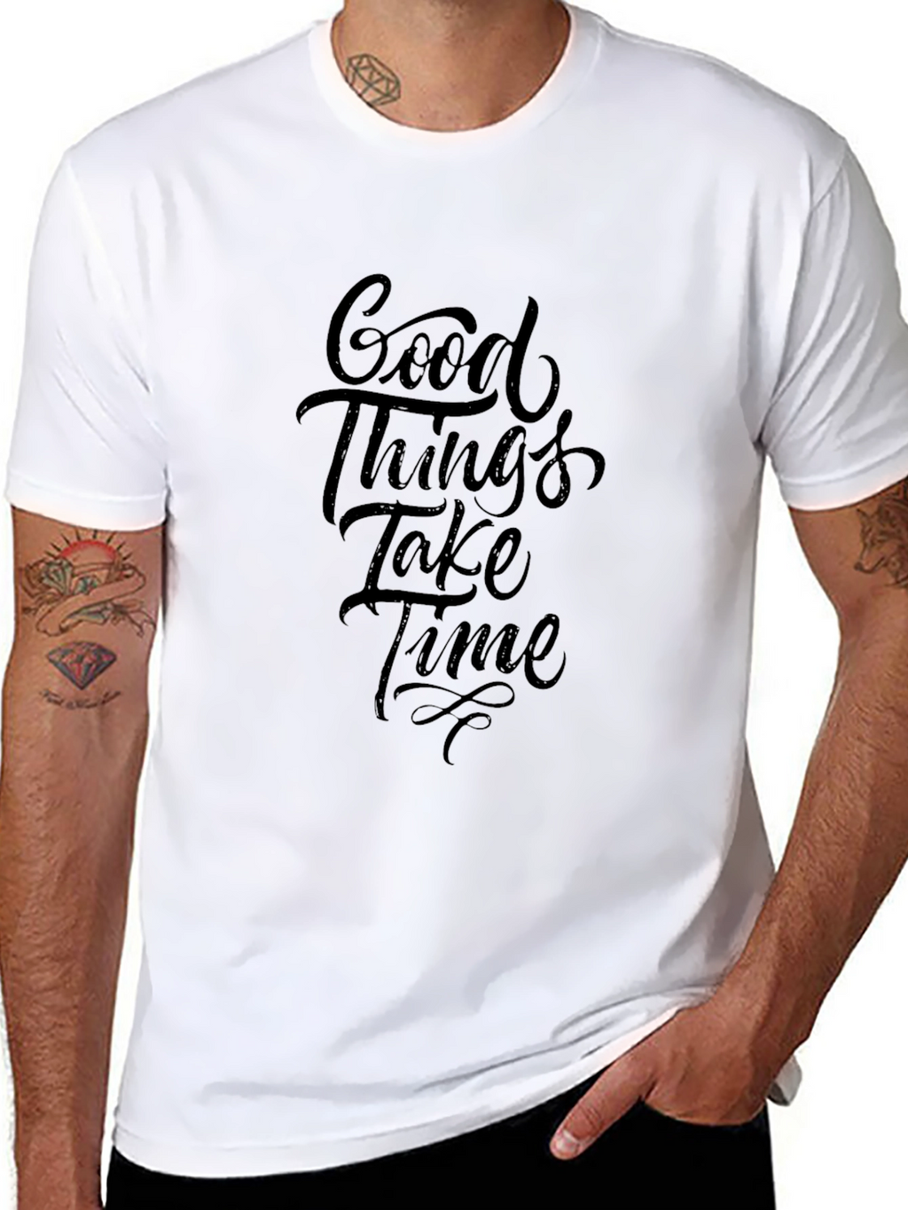 Good Things Take Time Black T-Shirt