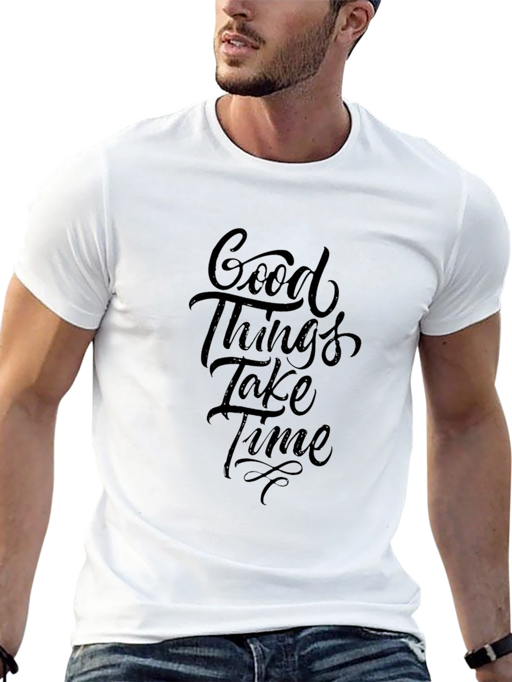 Good Things Take Time Black T-Shirt