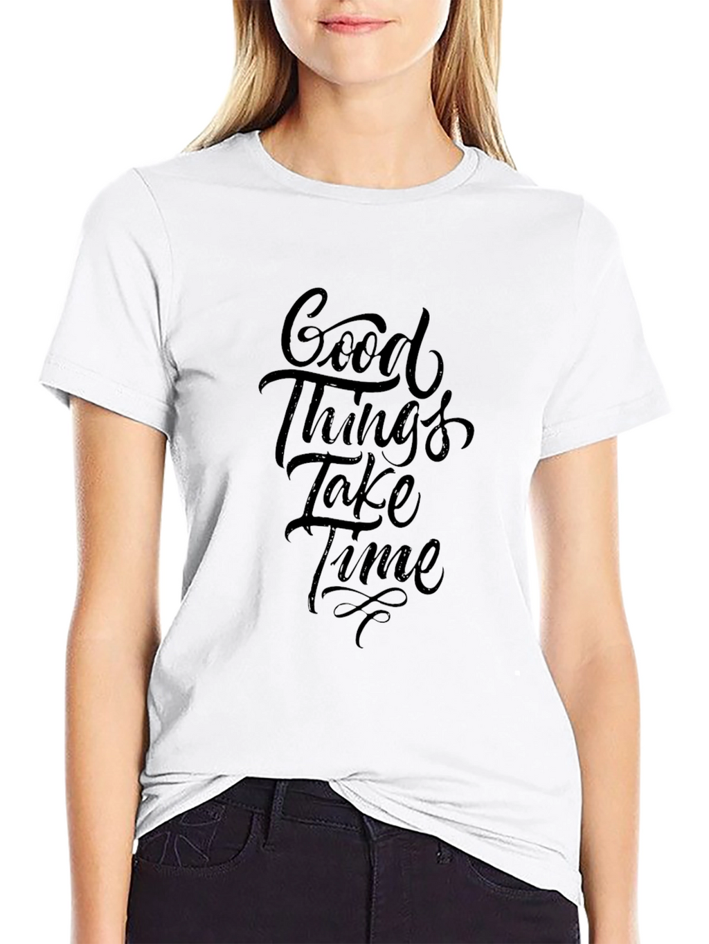 Good Things Take Time Black T-Shirt