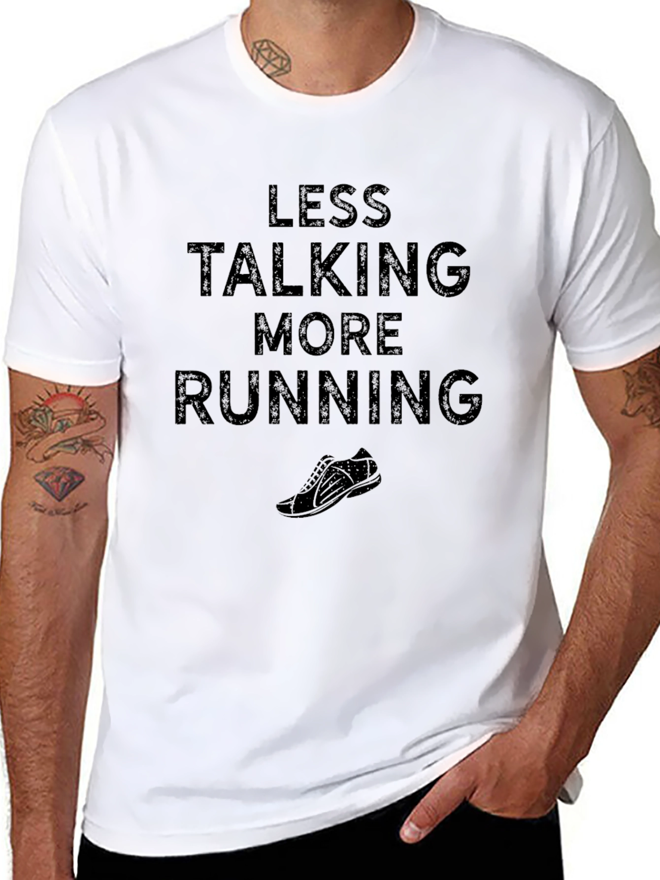 Less Talking More Running Black T-Shirt