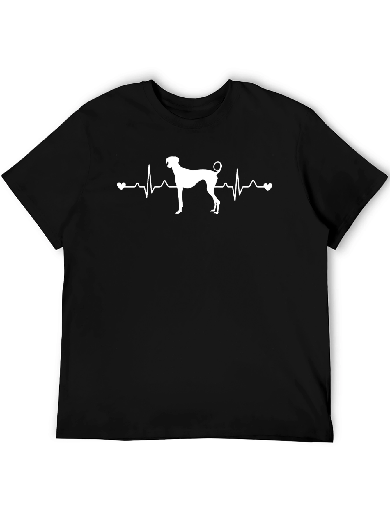 Dog Heartbeat Graphic Tee - Black Cotton T-Shirt