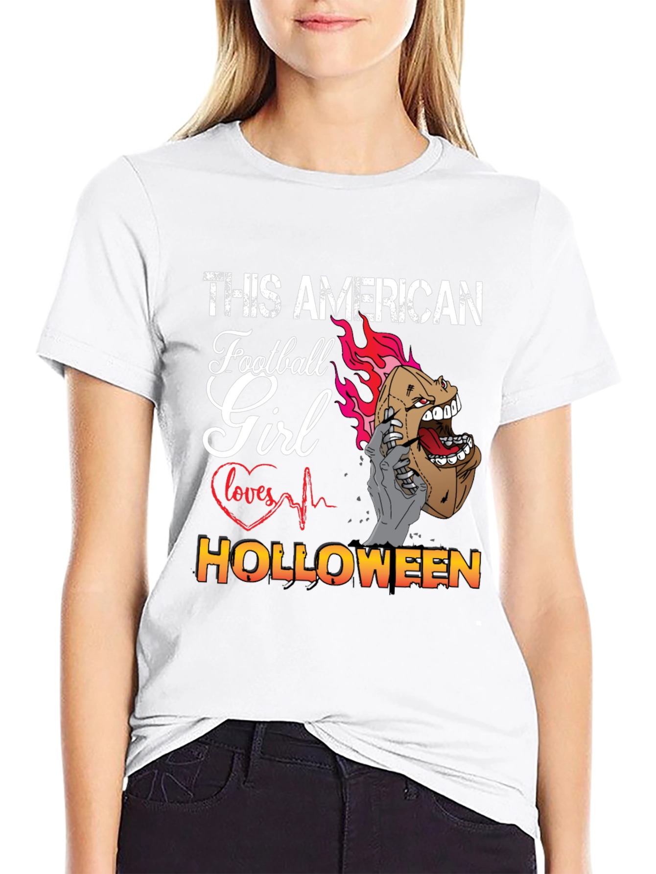 American Football Girl Halloween T-Shirt