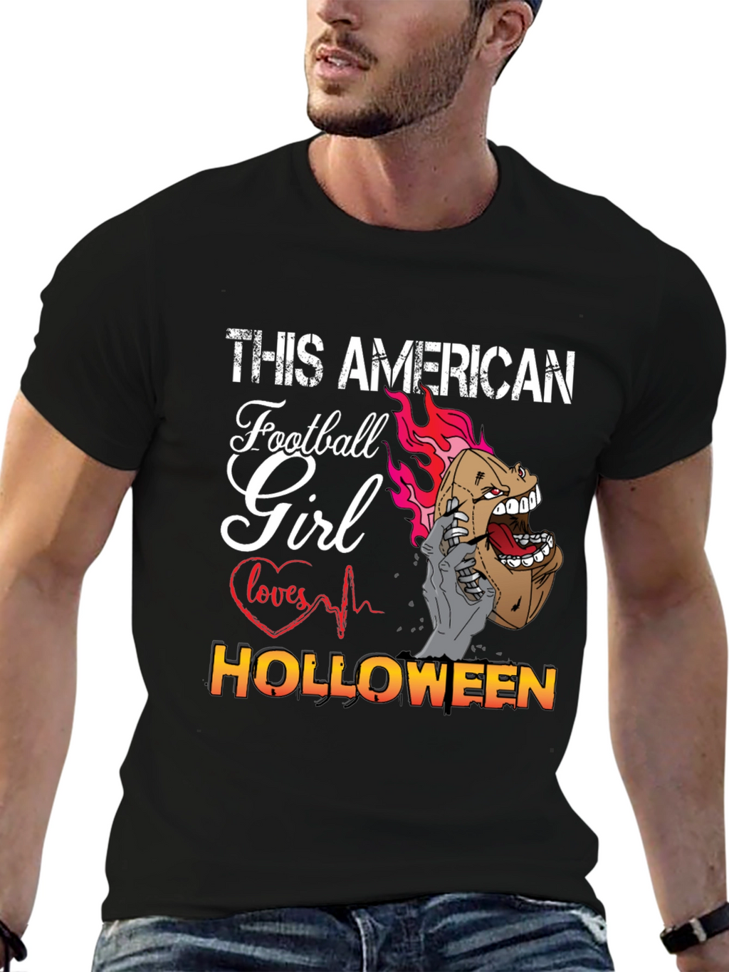 American Football Girl Halloween T-Shirt