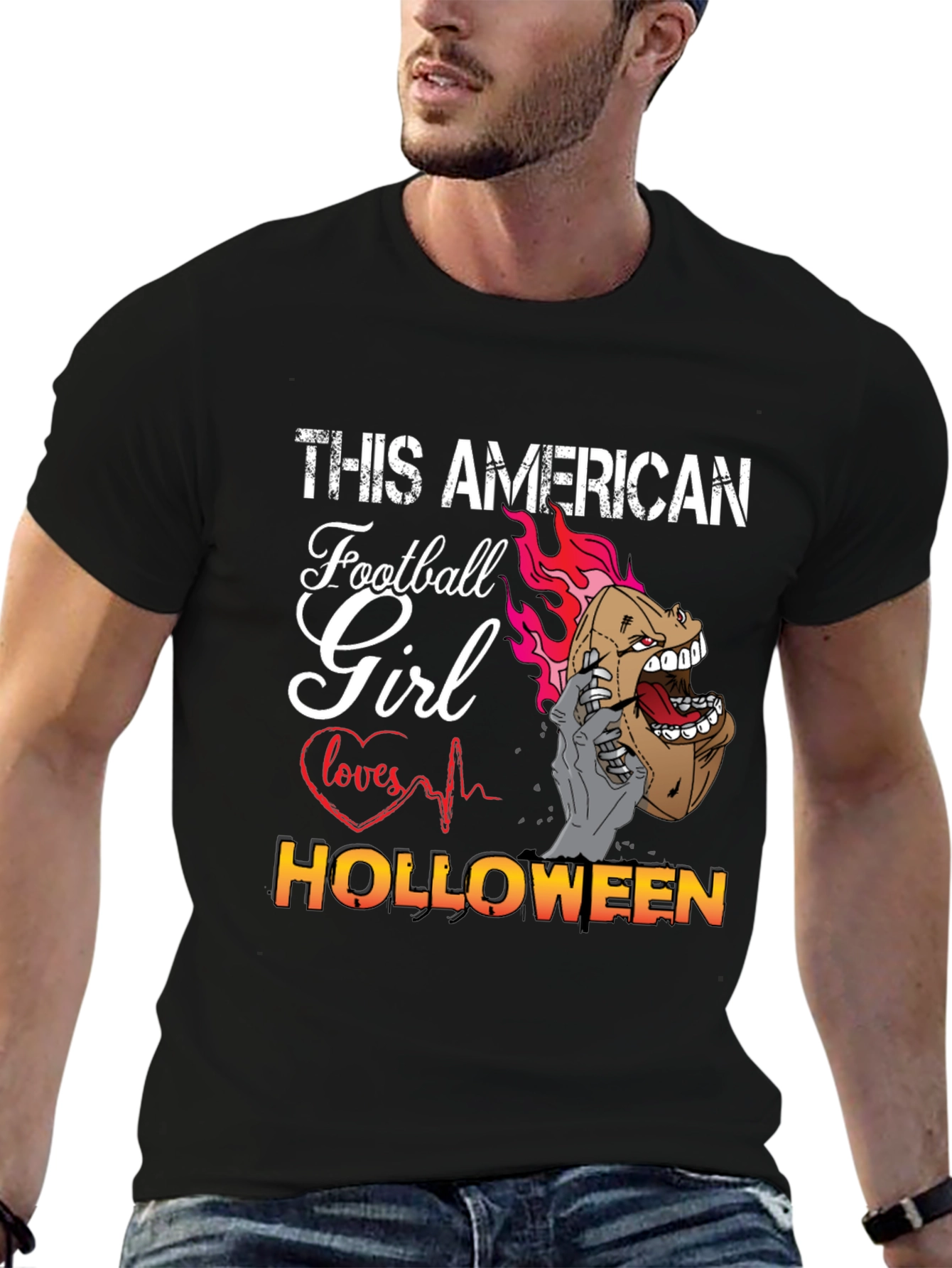 American Football Girl Halloween T-Shirt