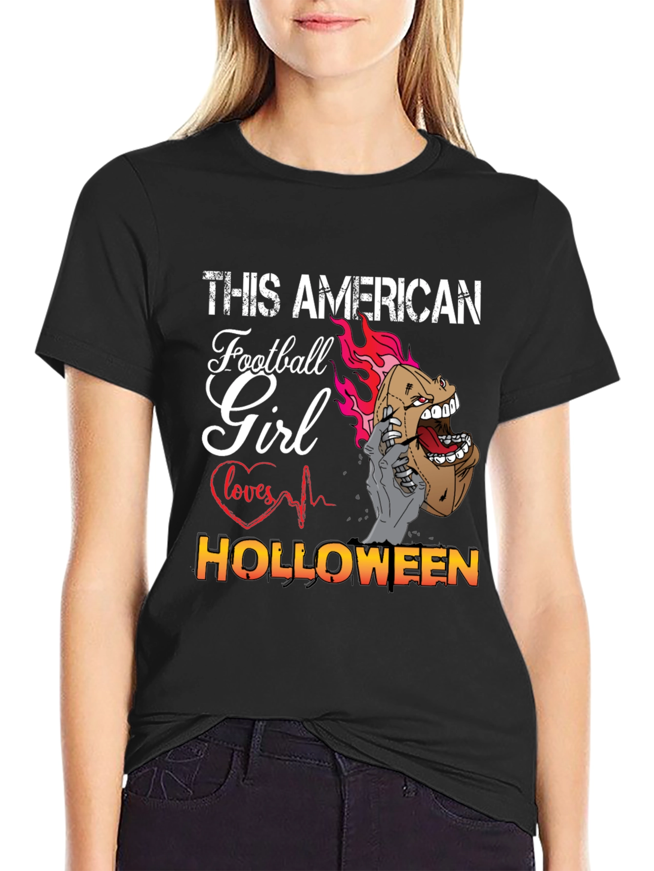 American Football Girl Halloween T-Shirt