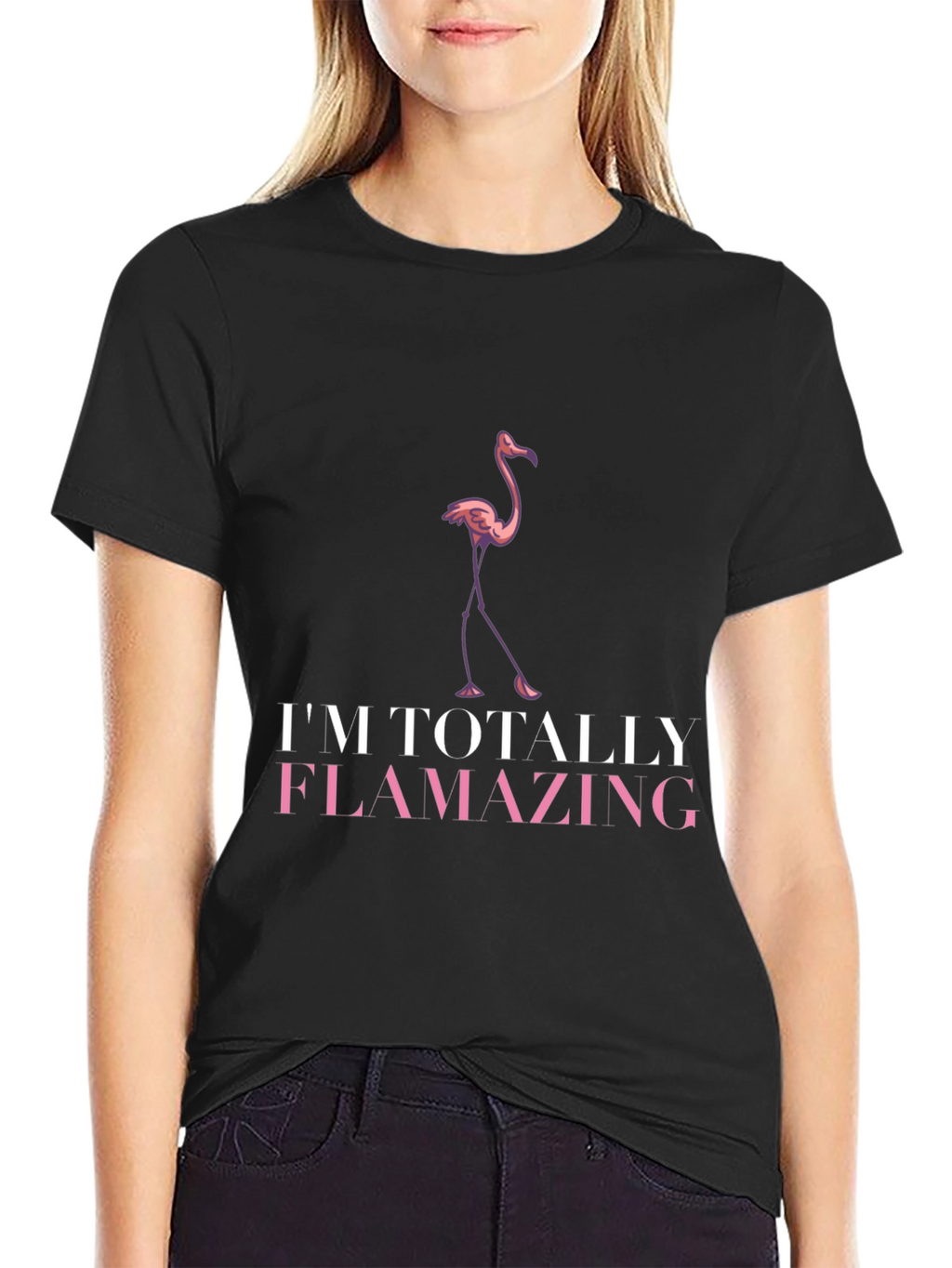 Flamazing Flamingo Graphic T-Shirt - Black