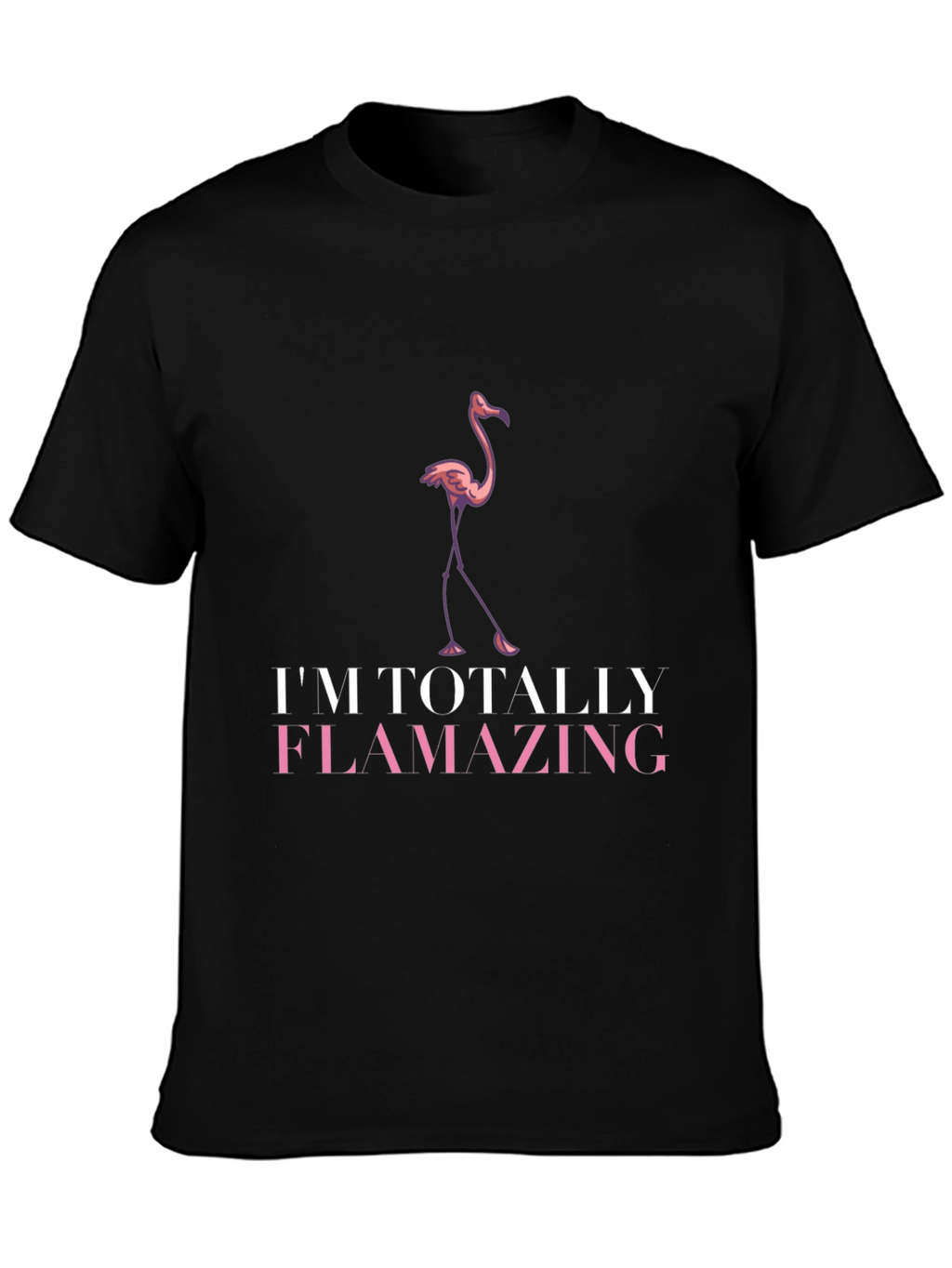 Flamazing Flamingo Graphic T-Shirt - Black
