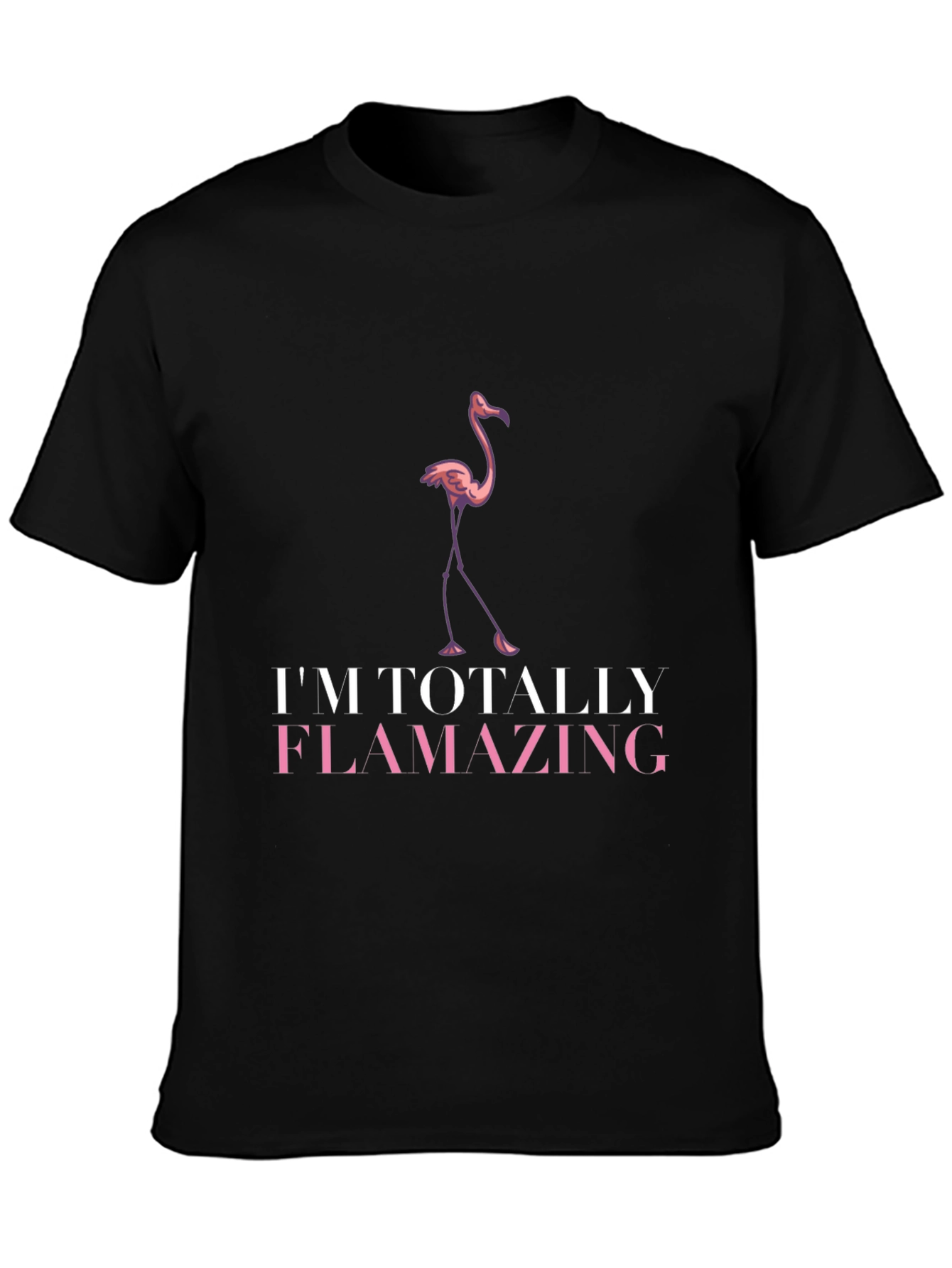 Flamazing Flamingo Graphic T-Shirt - Black