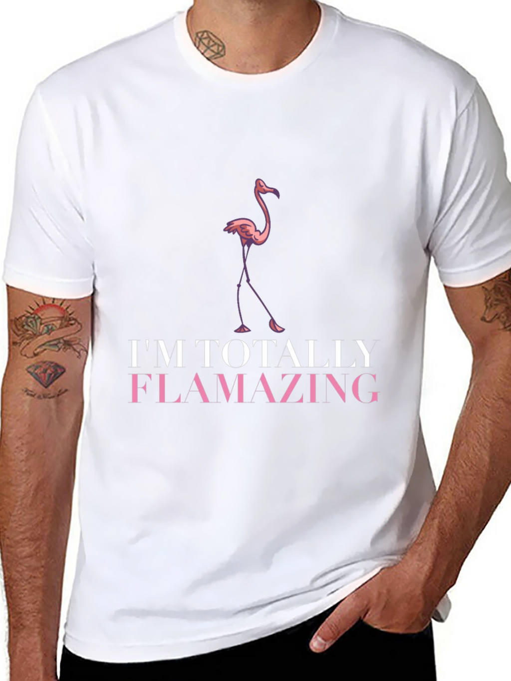 Flamazing Flamingo Graphic T-Shirt - Black