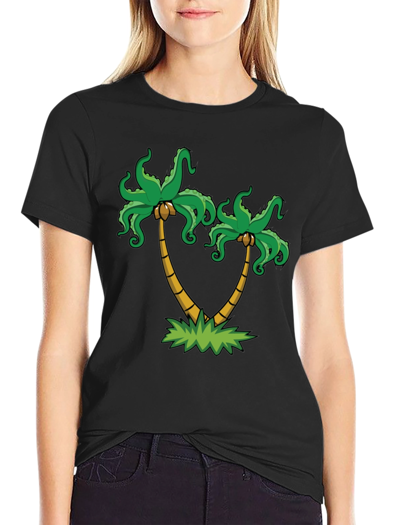 Palm Tree Octopus Graphic Tee