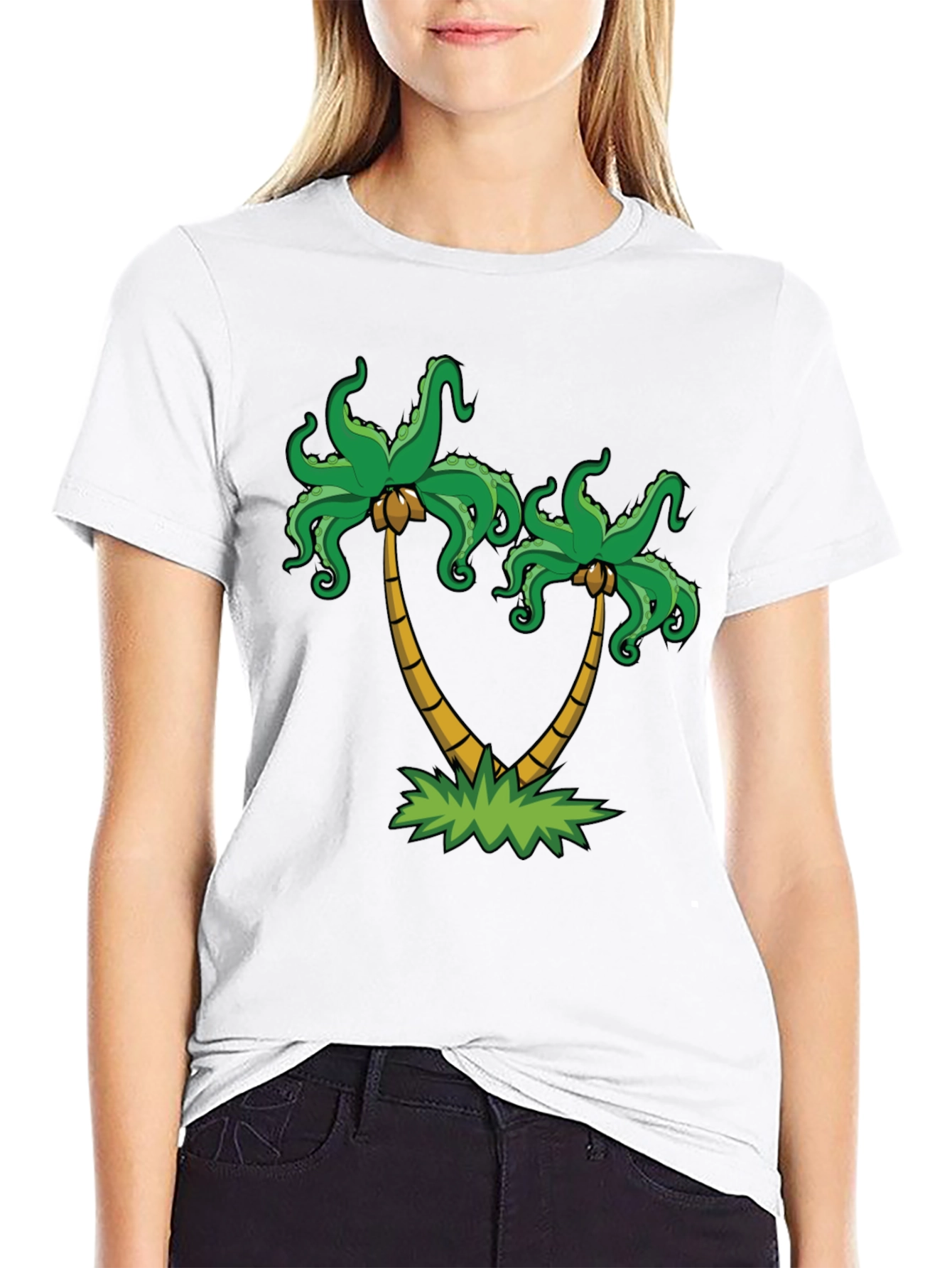 Palm Tree Octopus Graphic Tee