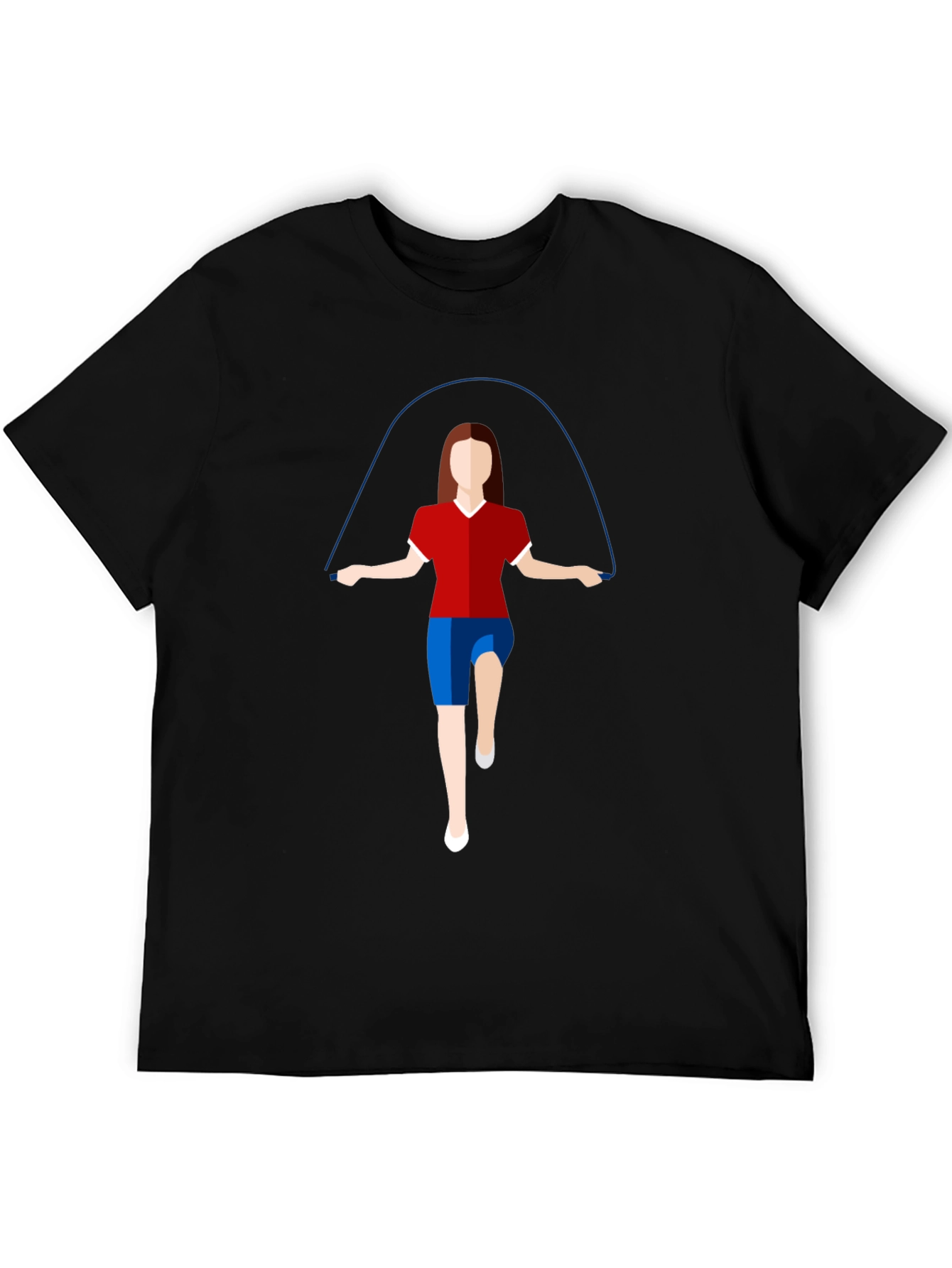 Jump Rope Graphic Tee - Black Cotton Casual Shirt