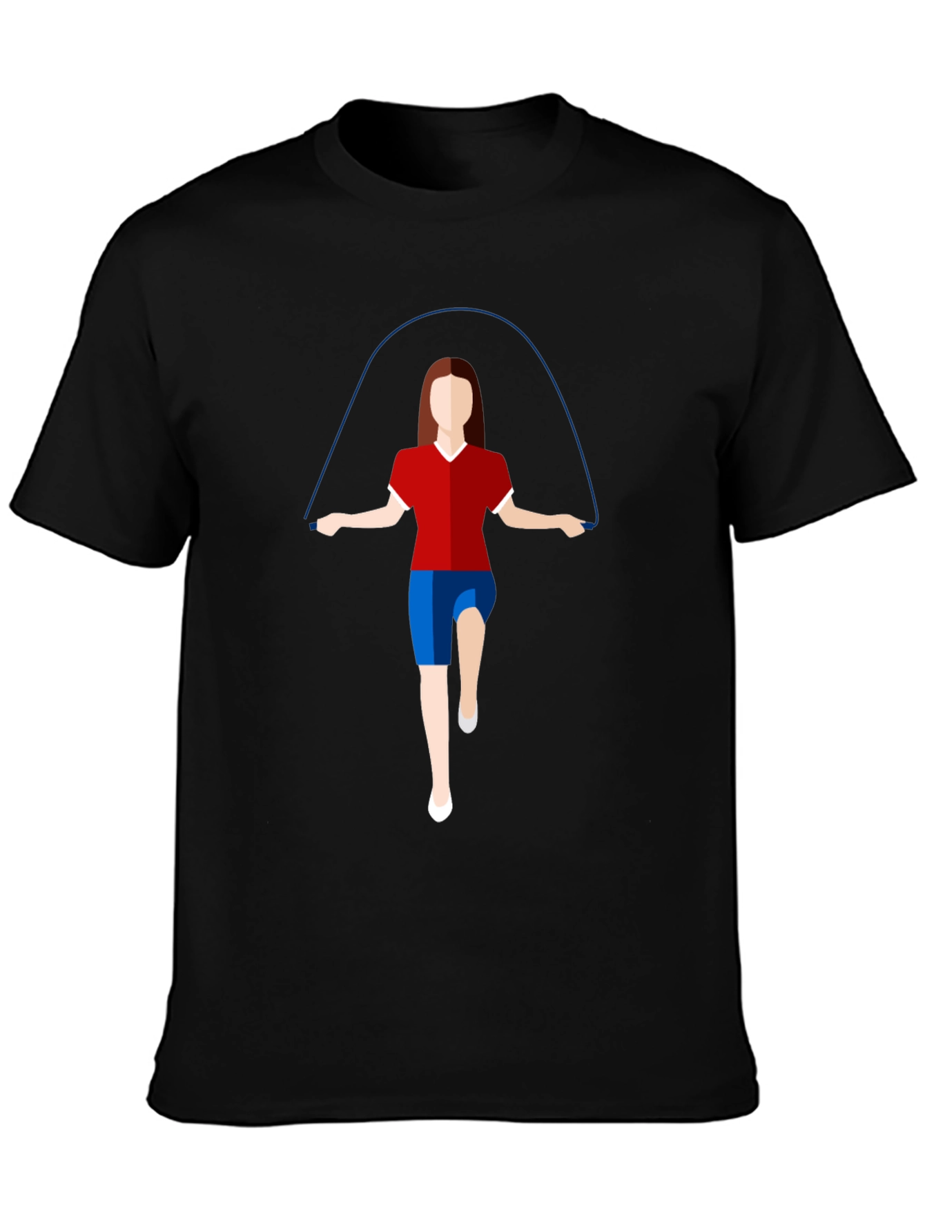 Jump Rope Graphic Tee - Black Cotton Casual Shirt