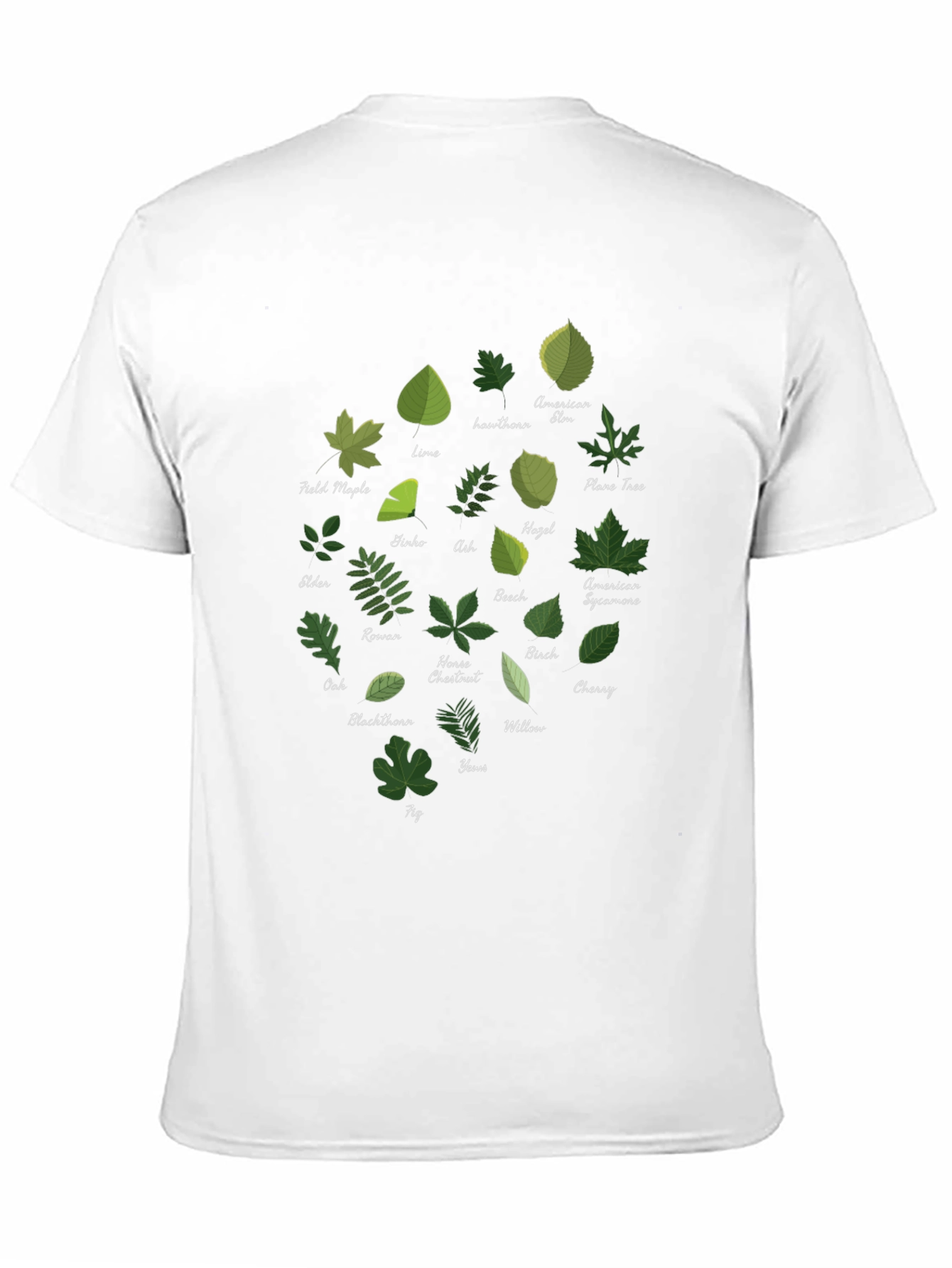 Botanical Leaf Variety Black T-Shirt