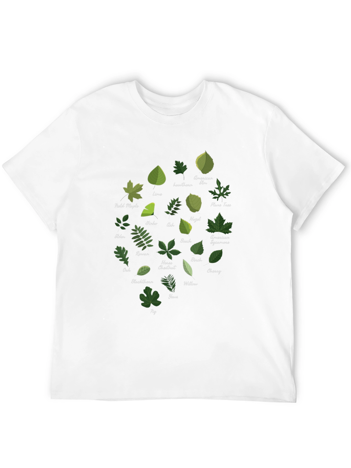 Botanical Leaf Variety Black T-Shirt