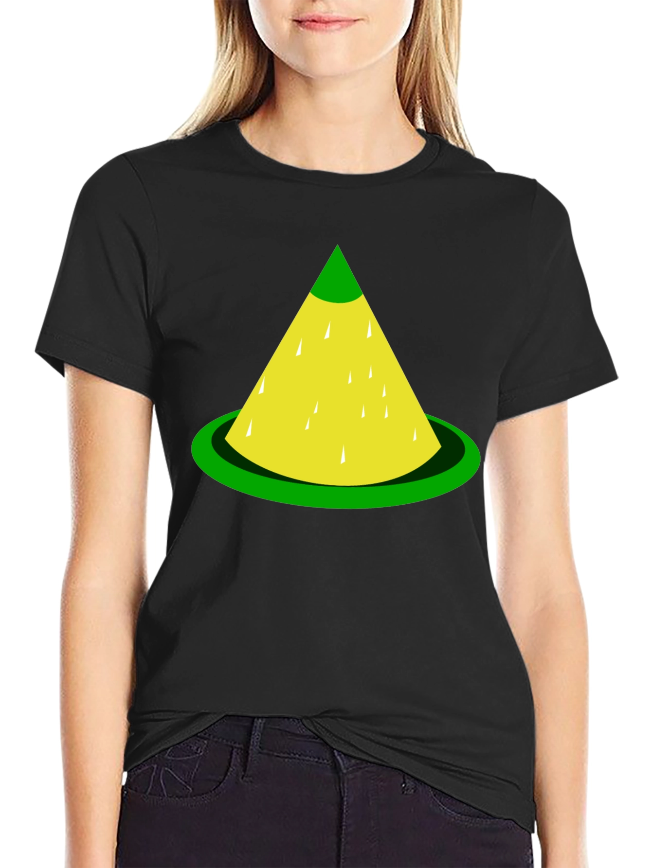 Lemon Slice Graphic Tee - Black Cotton T-Shirt