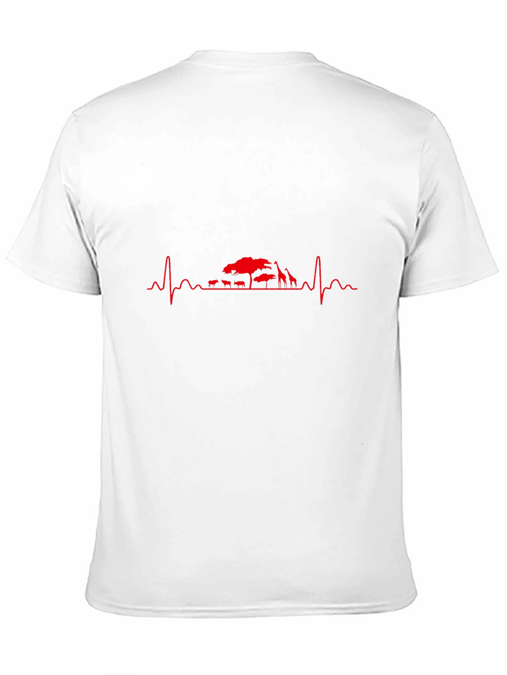 Mens Black T-Shirt - Safari Heartbeat Design