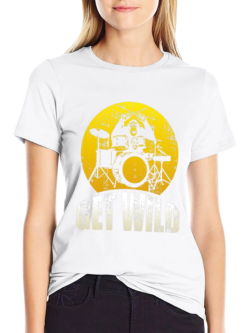 Get Wild Monkey Drummer Graphic Tee