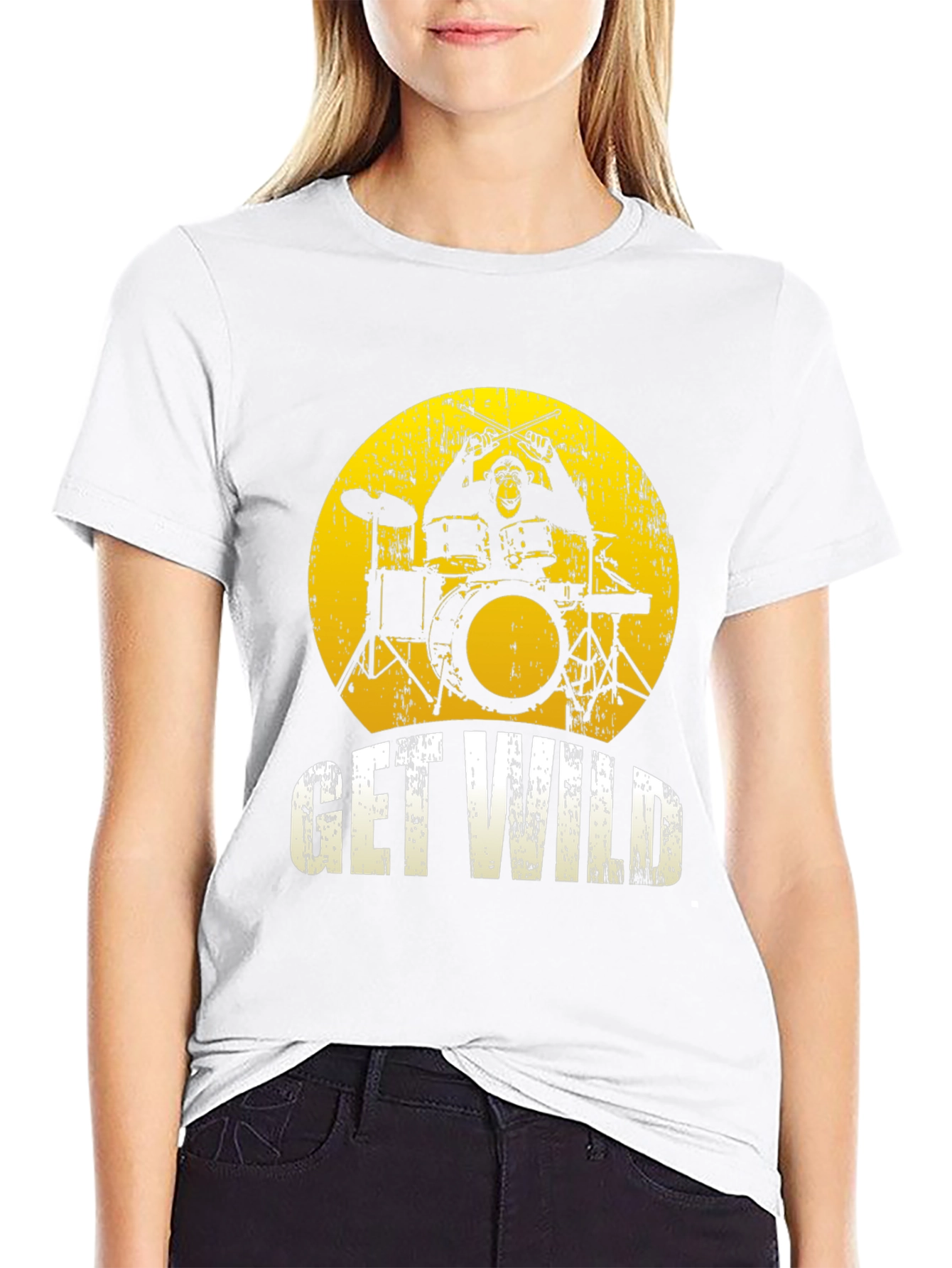 Get Wild Monkey Drummer Graphic Tee