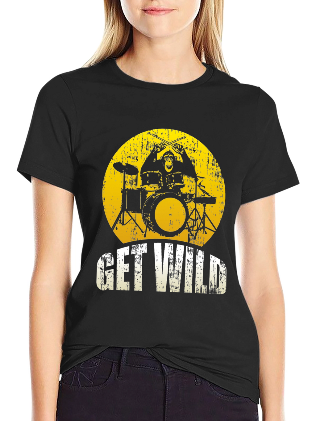 Get Wild Monkey Drummer Graphic Tee