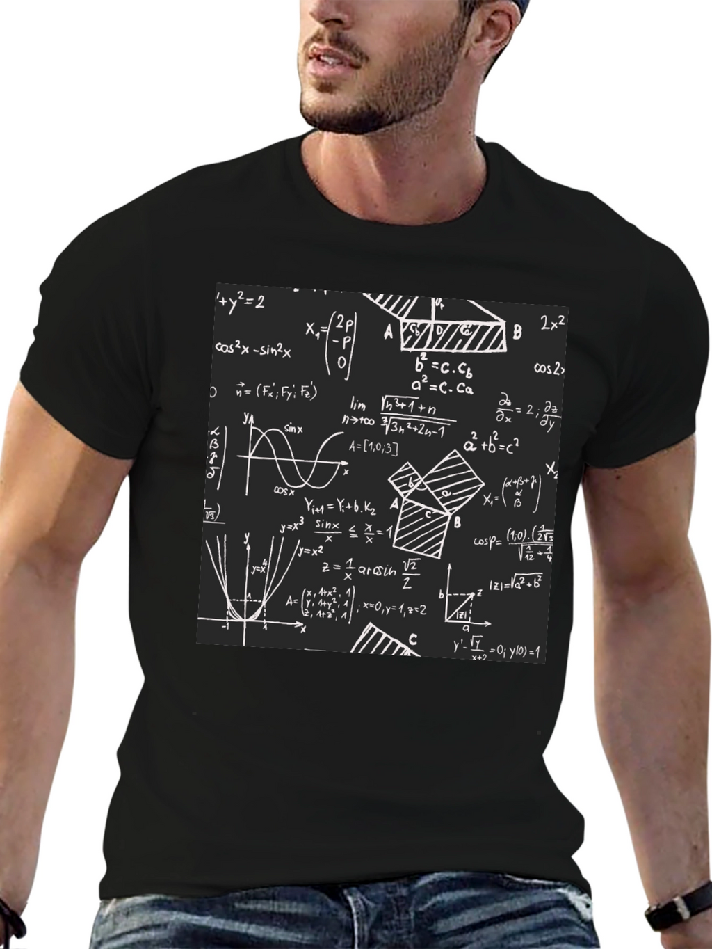 Math Equations Graphic Print T-Shirt