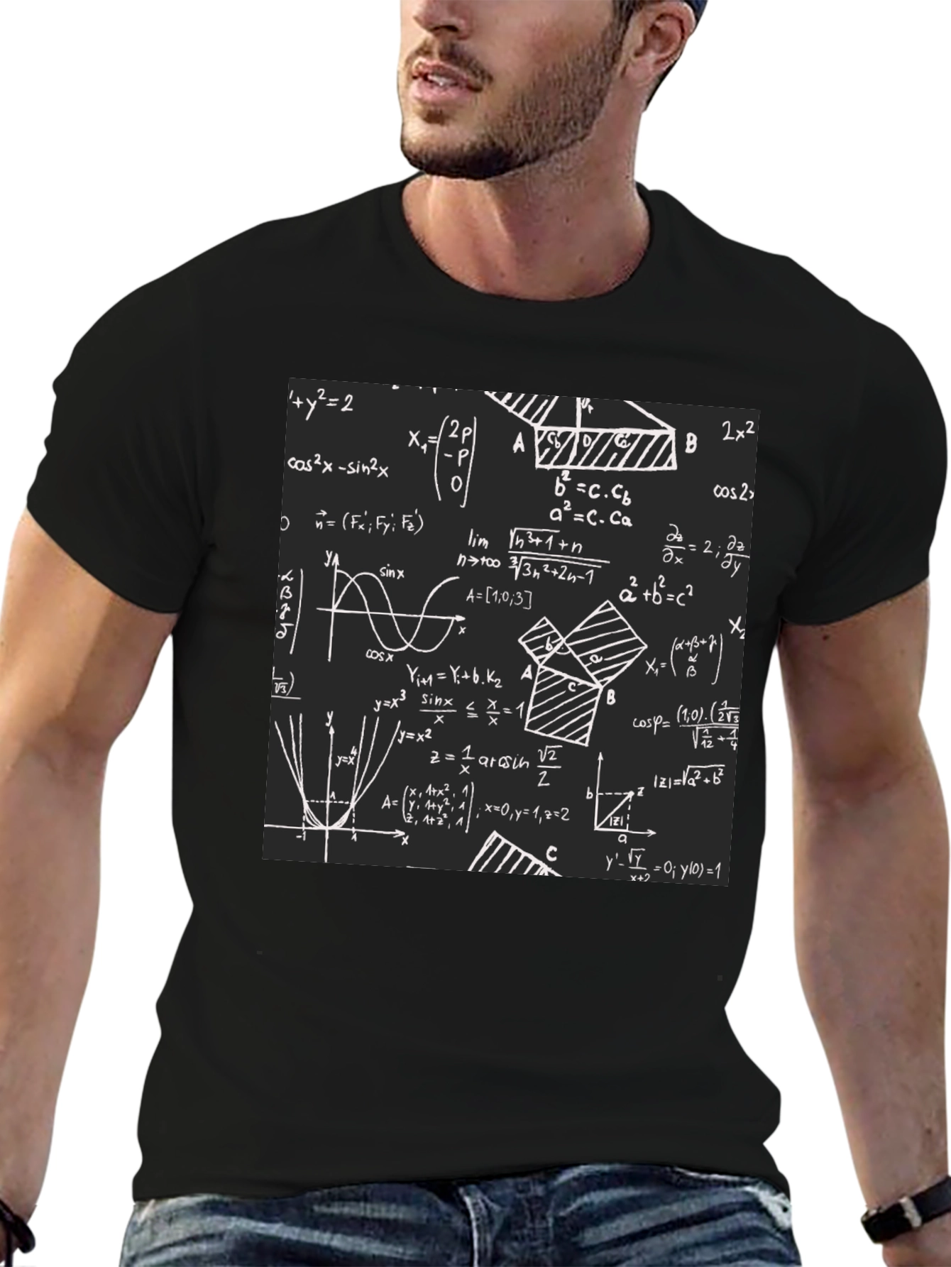 Math Equations Graphic Print T-Shirt