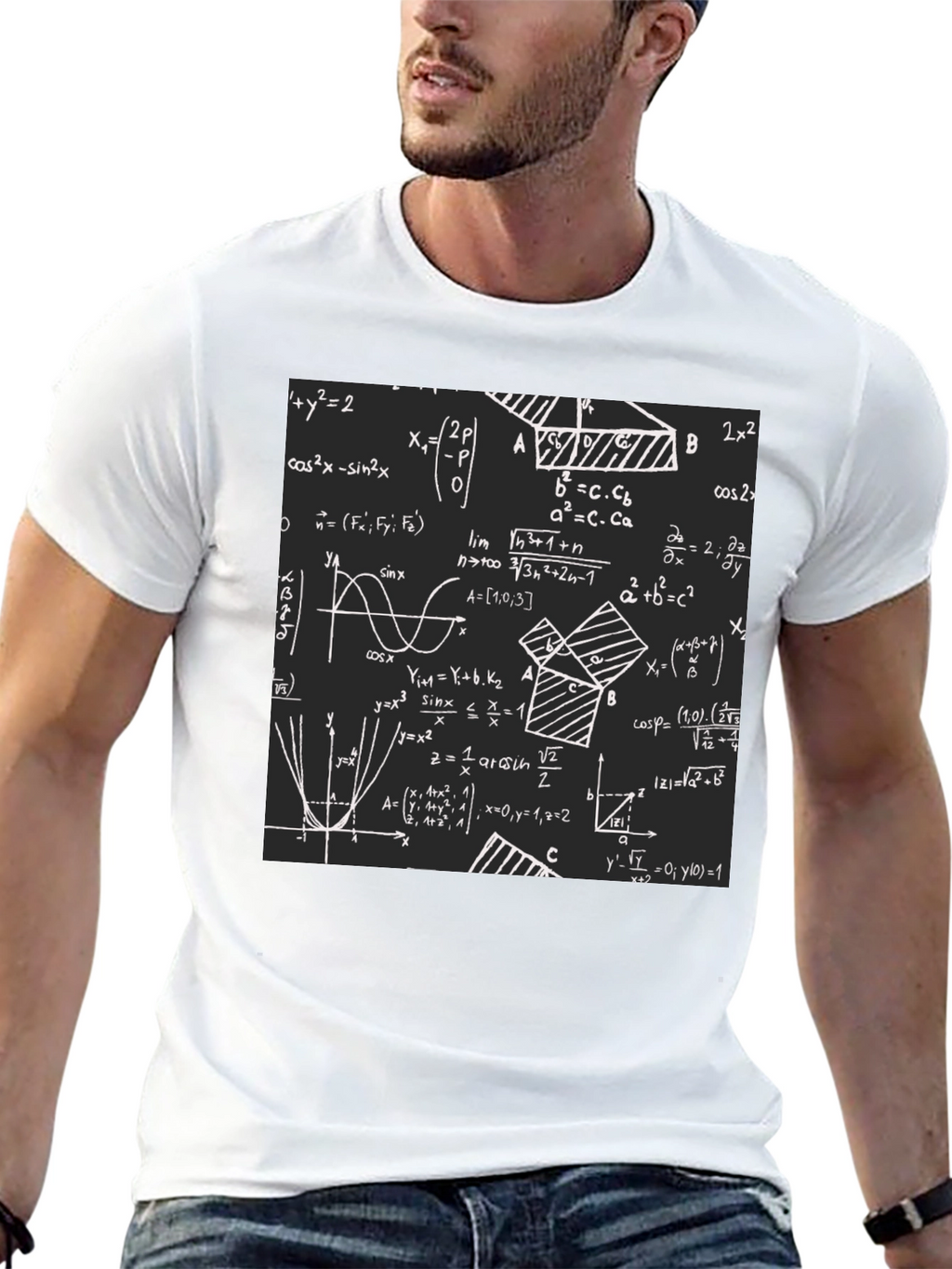 Math Equations Graphic Print T-Shirt