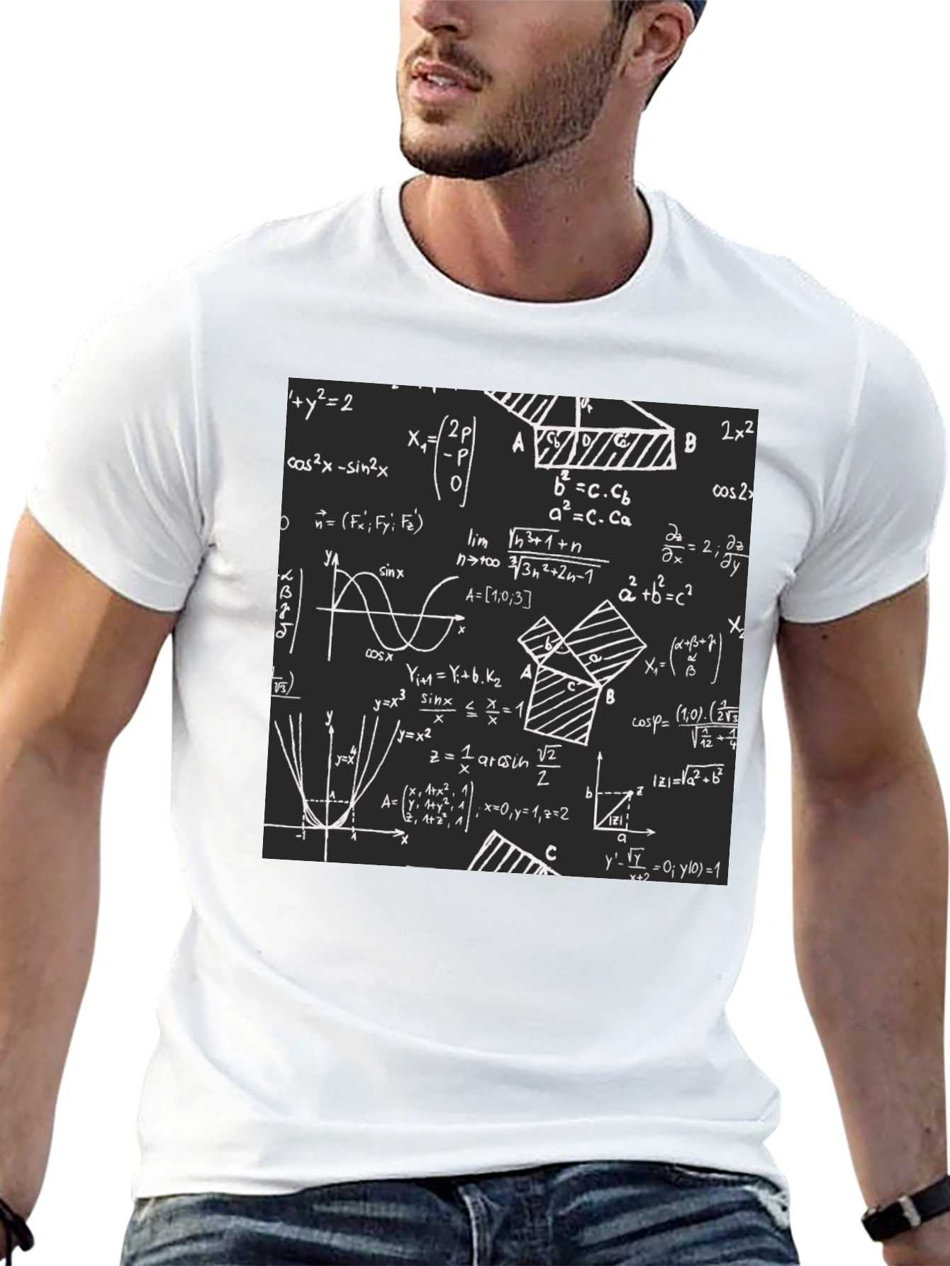 Math Equations Graphic Print T-Shirt