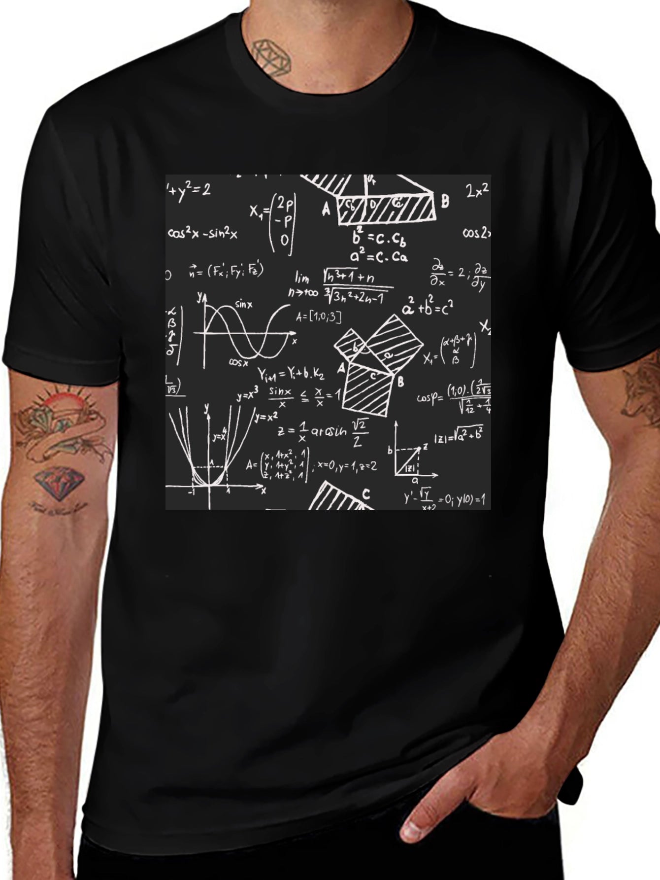 Math Equations Graphic Print T-Shirt