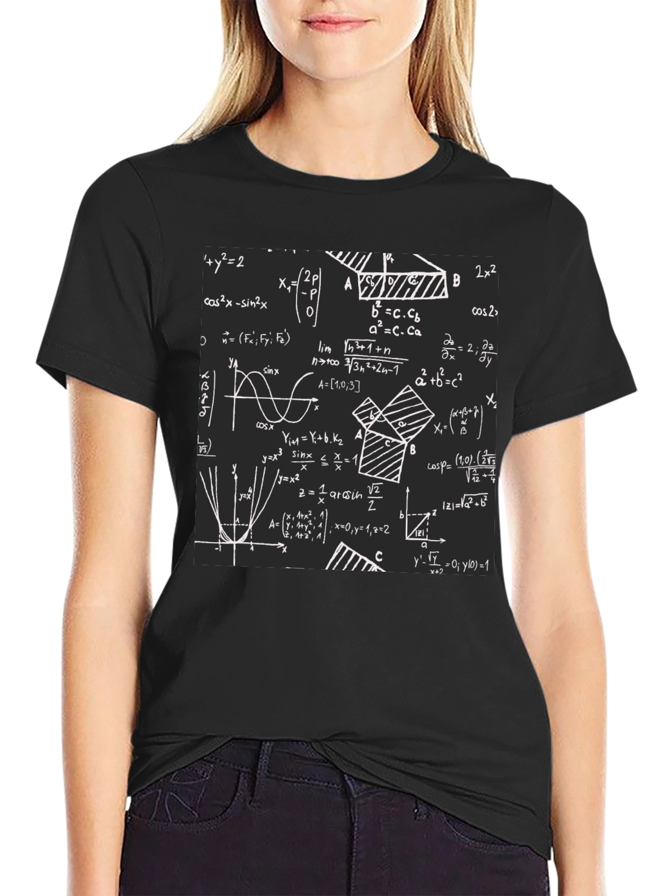 Math Equations Graphic Print T-Shirt