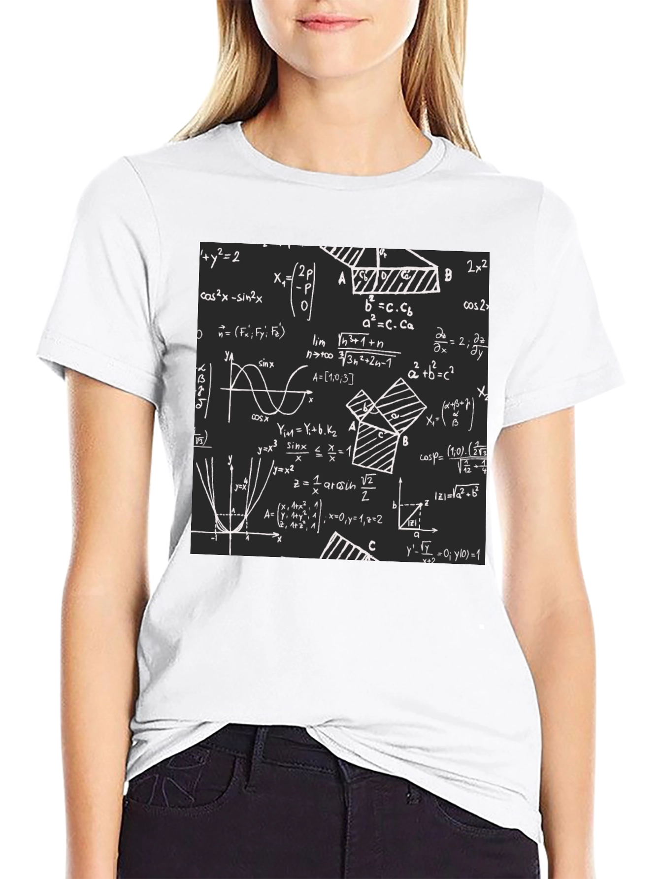 Math Equations Graphic Print T-Shirt