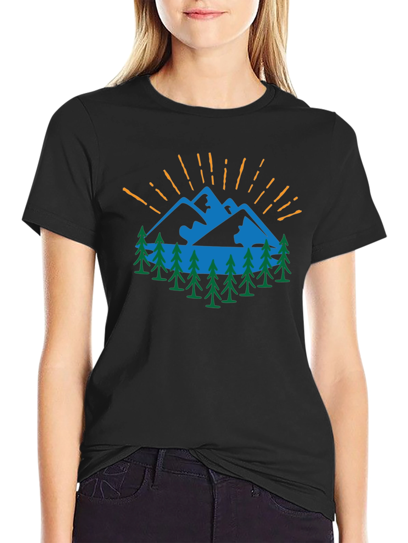 Mountain Scene Graphic T-Shirt - Outdoor Adventure Tee