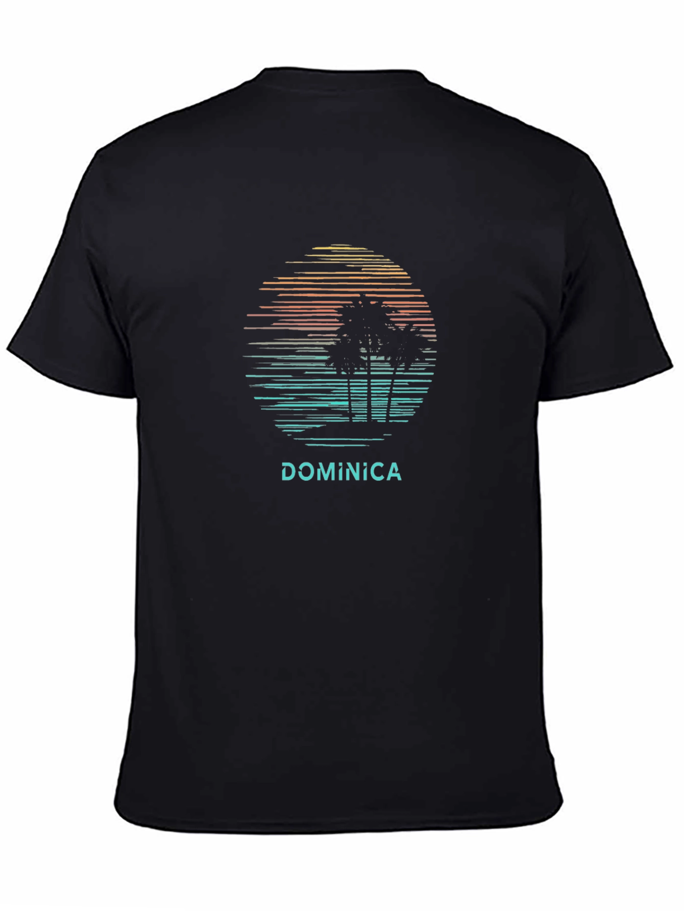 Dominica Palm Tree Sunset T-Shirt - Island Vibes