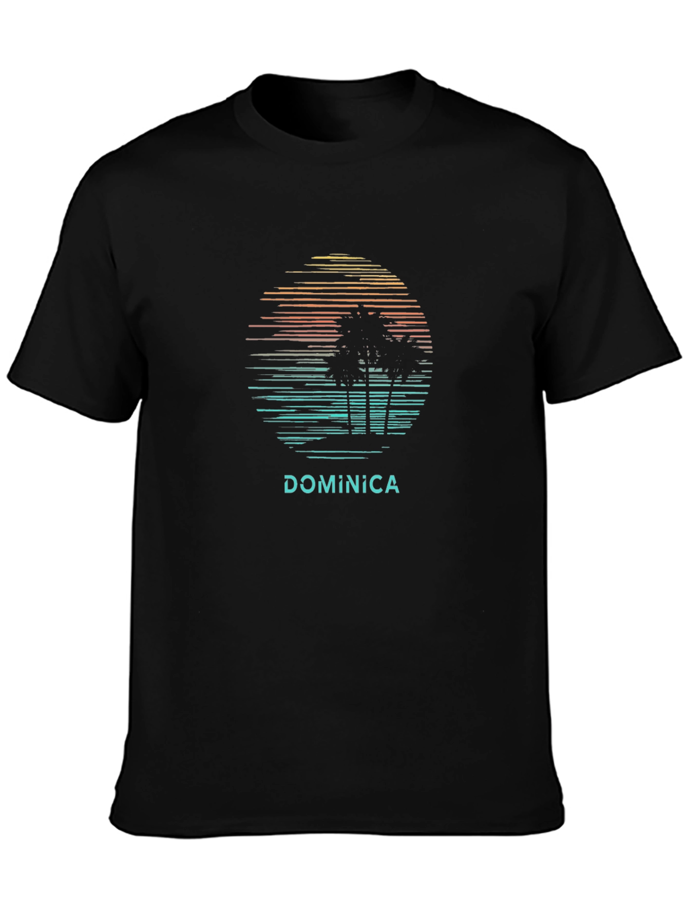 Dominica Palm Tree Sunset T-Shirt - Island Vibes