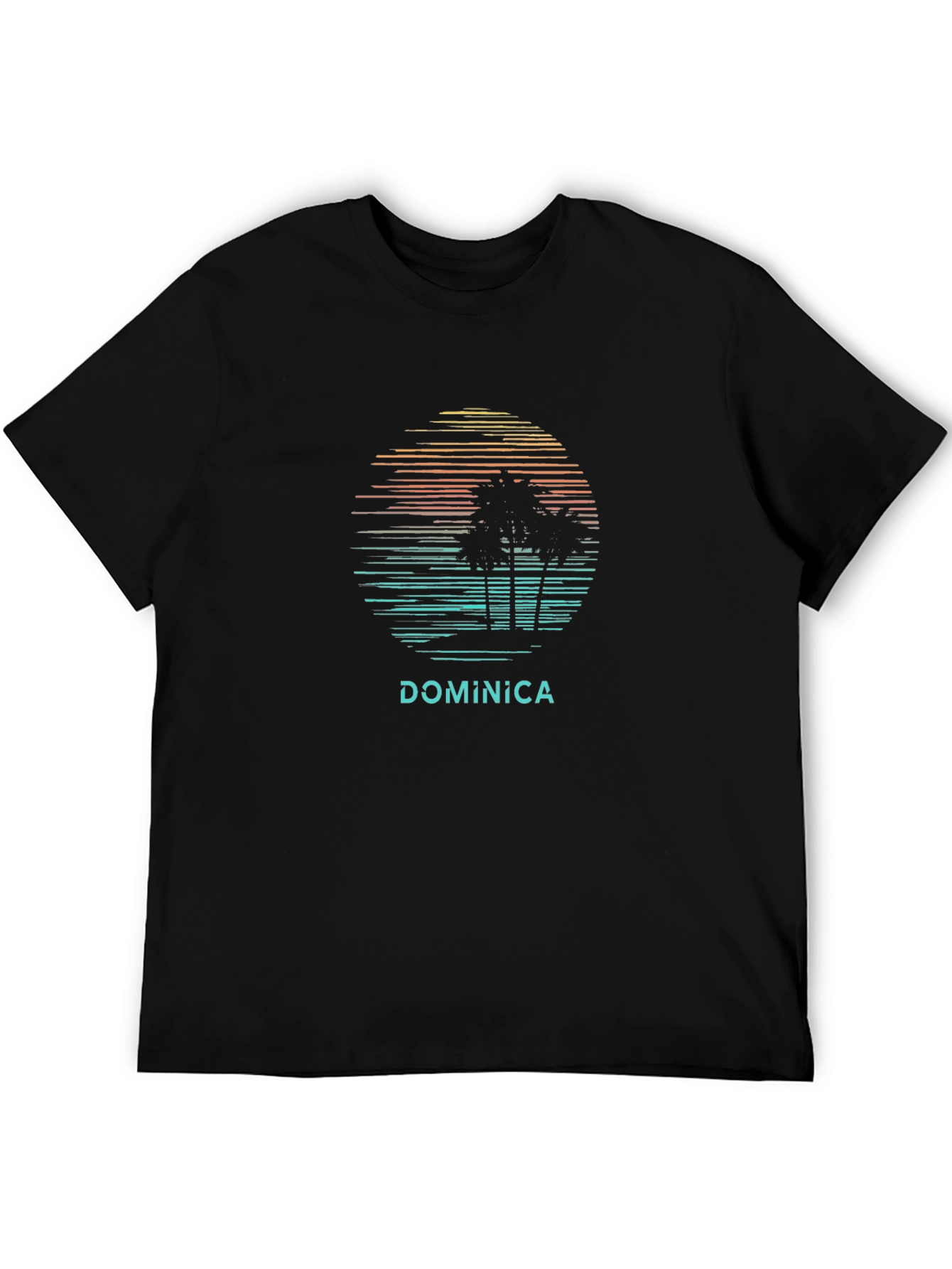 Dominica Palm Tree Sunset T-Shirt - Island Vibes