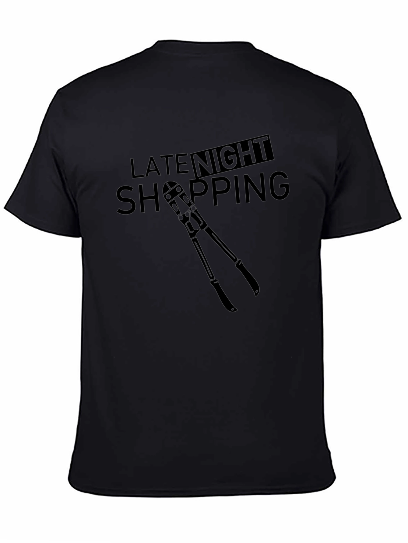 Late Night Shopping Graphic Tee - Black
