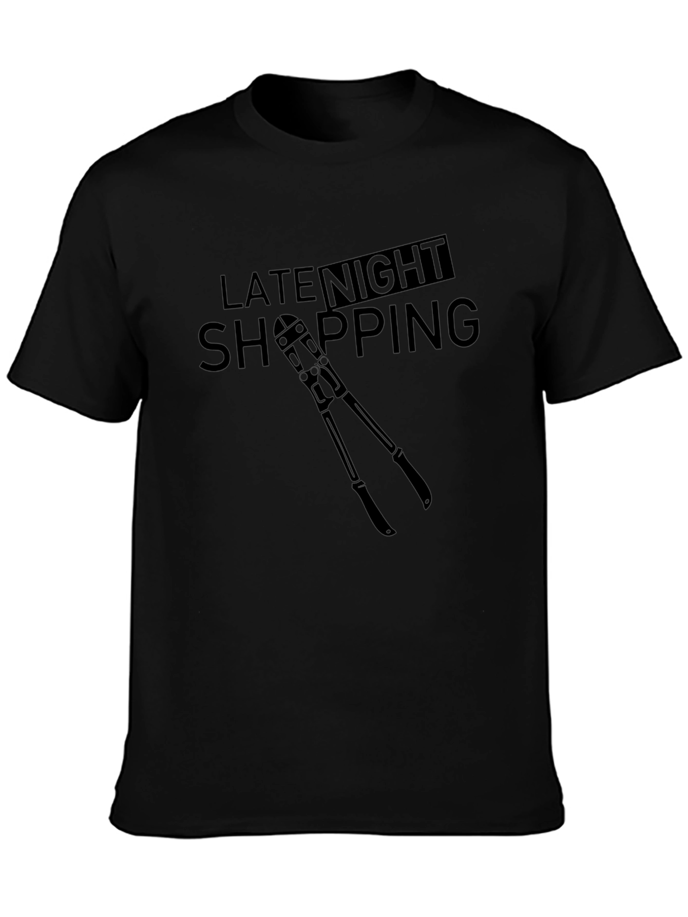 Late Night Shopping Graphic Tee - Black
