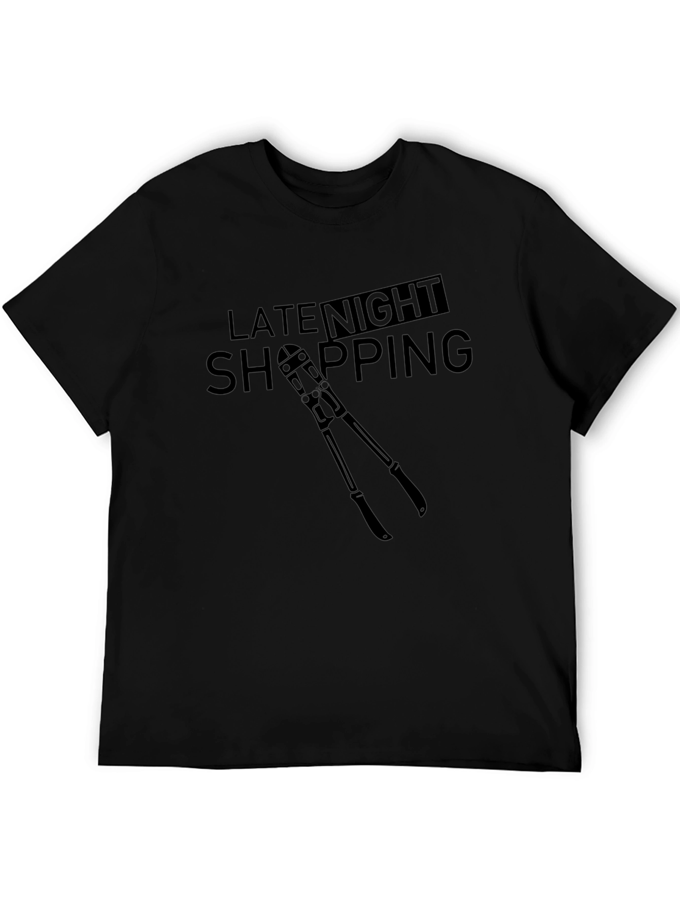 Late Night Shopping Graphic Tee - Black