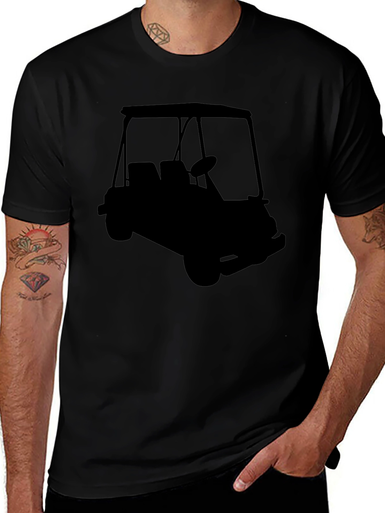 Golf Cart Silhouette Graphic Tee - Stylish Comfort