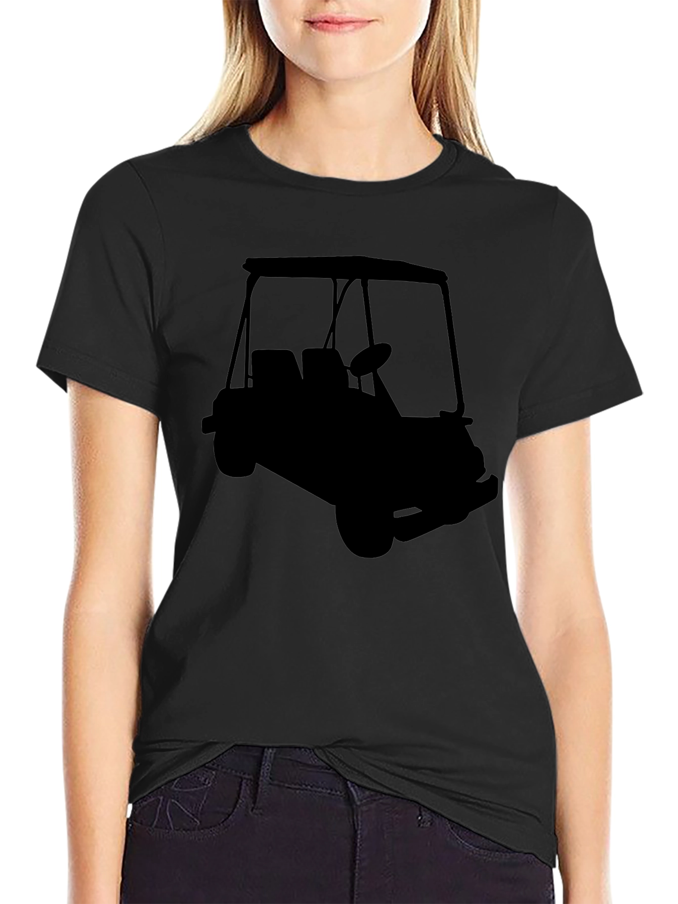Golf Cart Silhouette Graphic Tee - Stylish Comfort