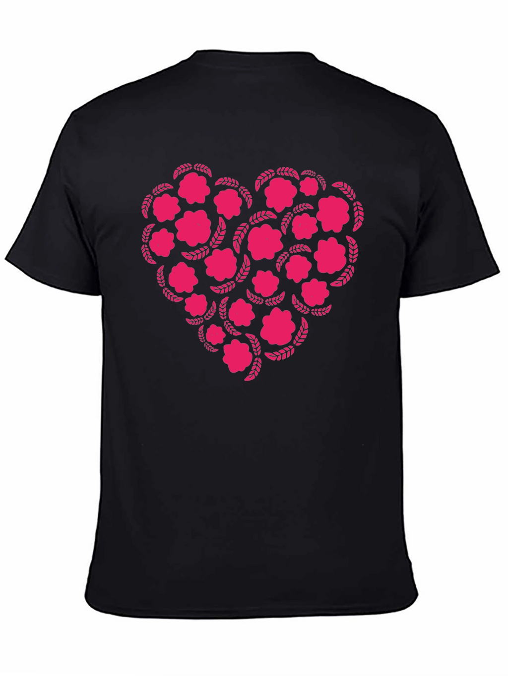 Floral Heart Graphic Tee - Black