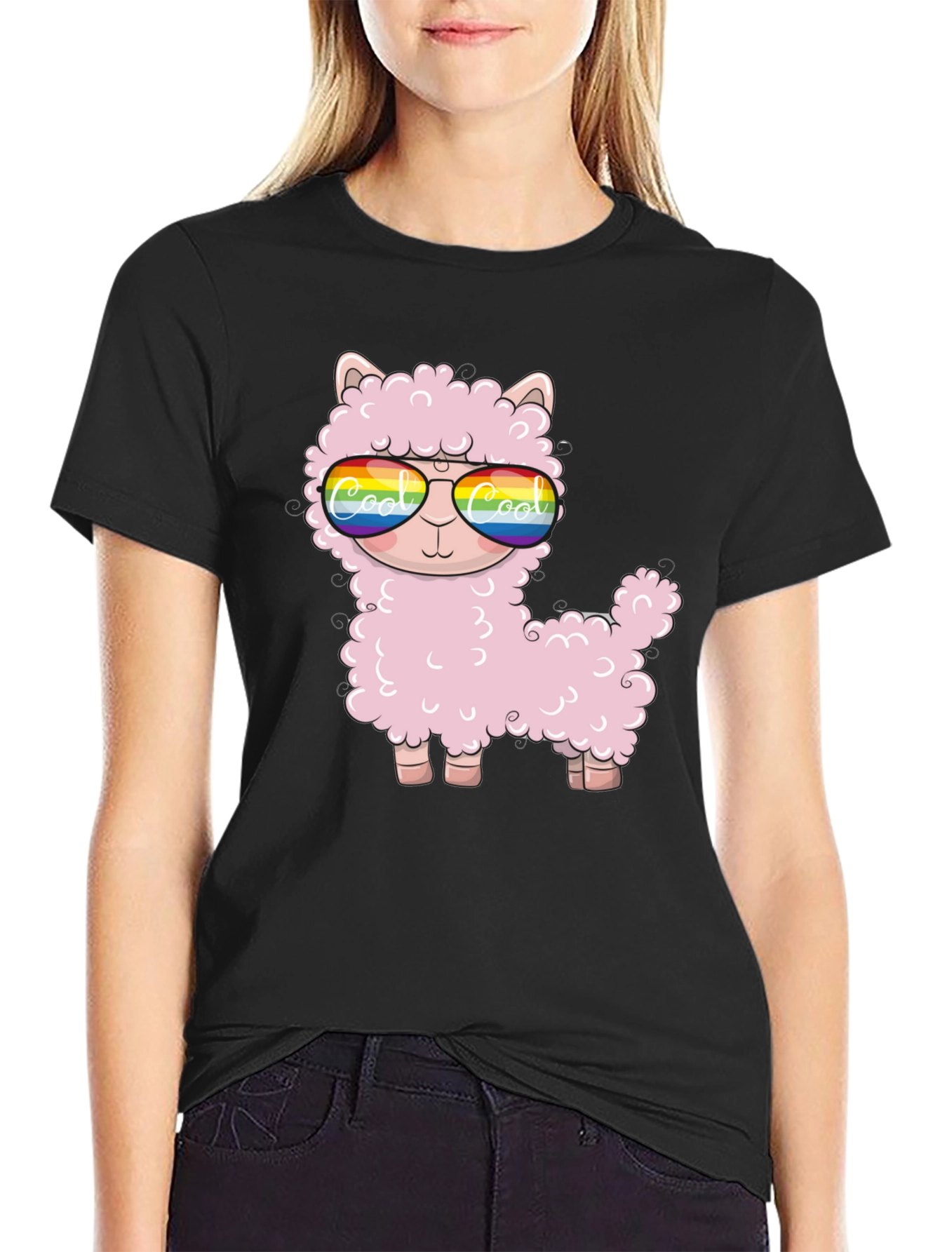 Cool Llama Black T-Shirt
