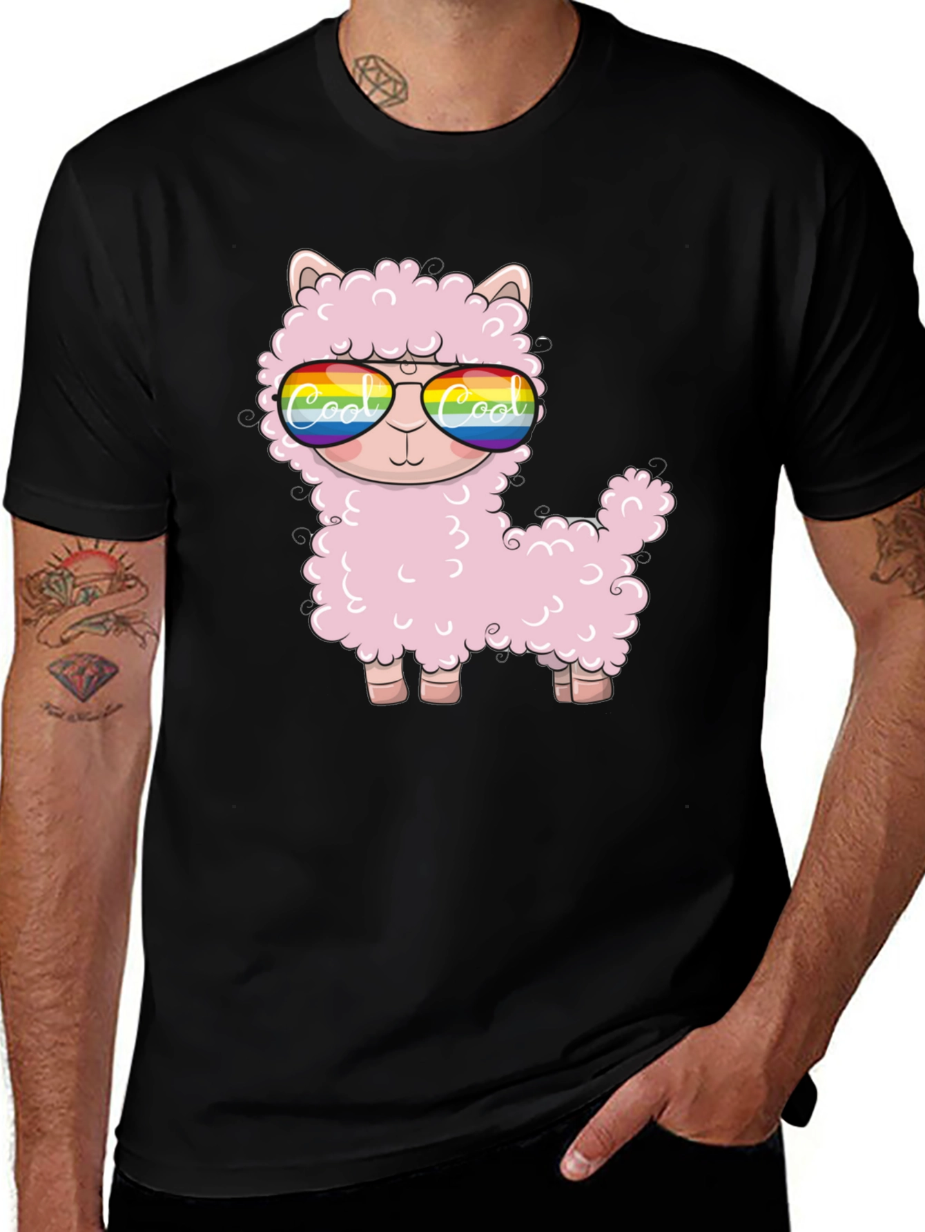 Cool Llama Black T-Shirt