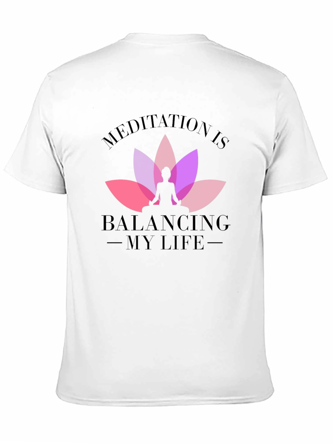 Meditation Balancing Life Black T-Shirt