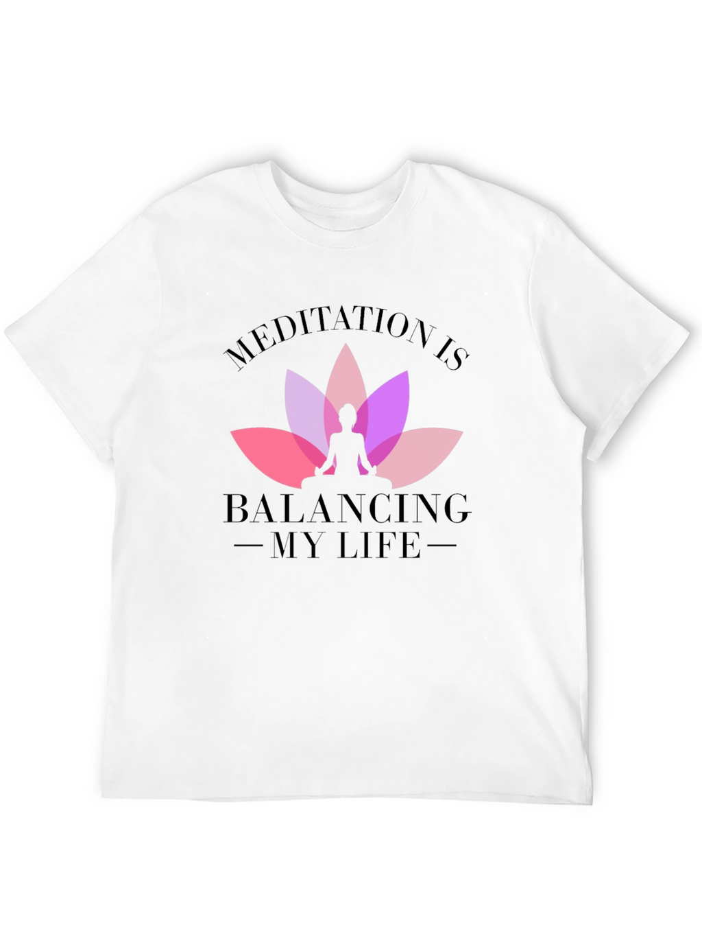Meditation Balancing Life Black T-Shirt