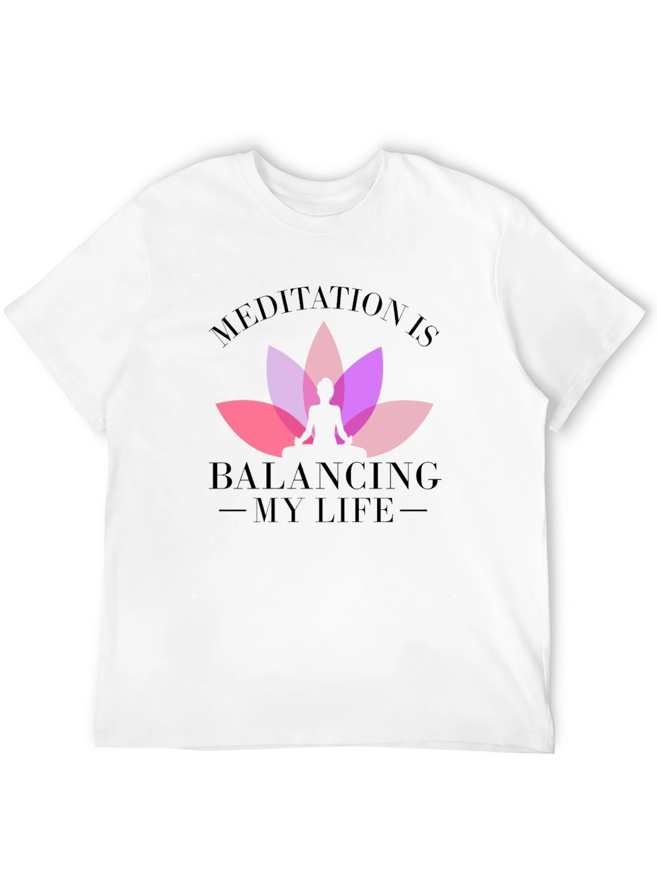 Meditation Balancing Life Black T-Shirt