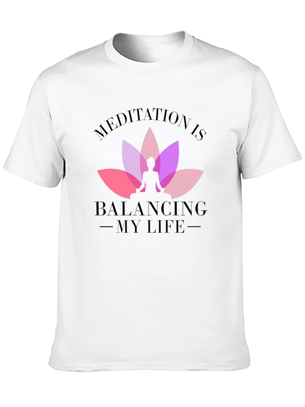 Meditation Balancing Life Black T-Shirt
