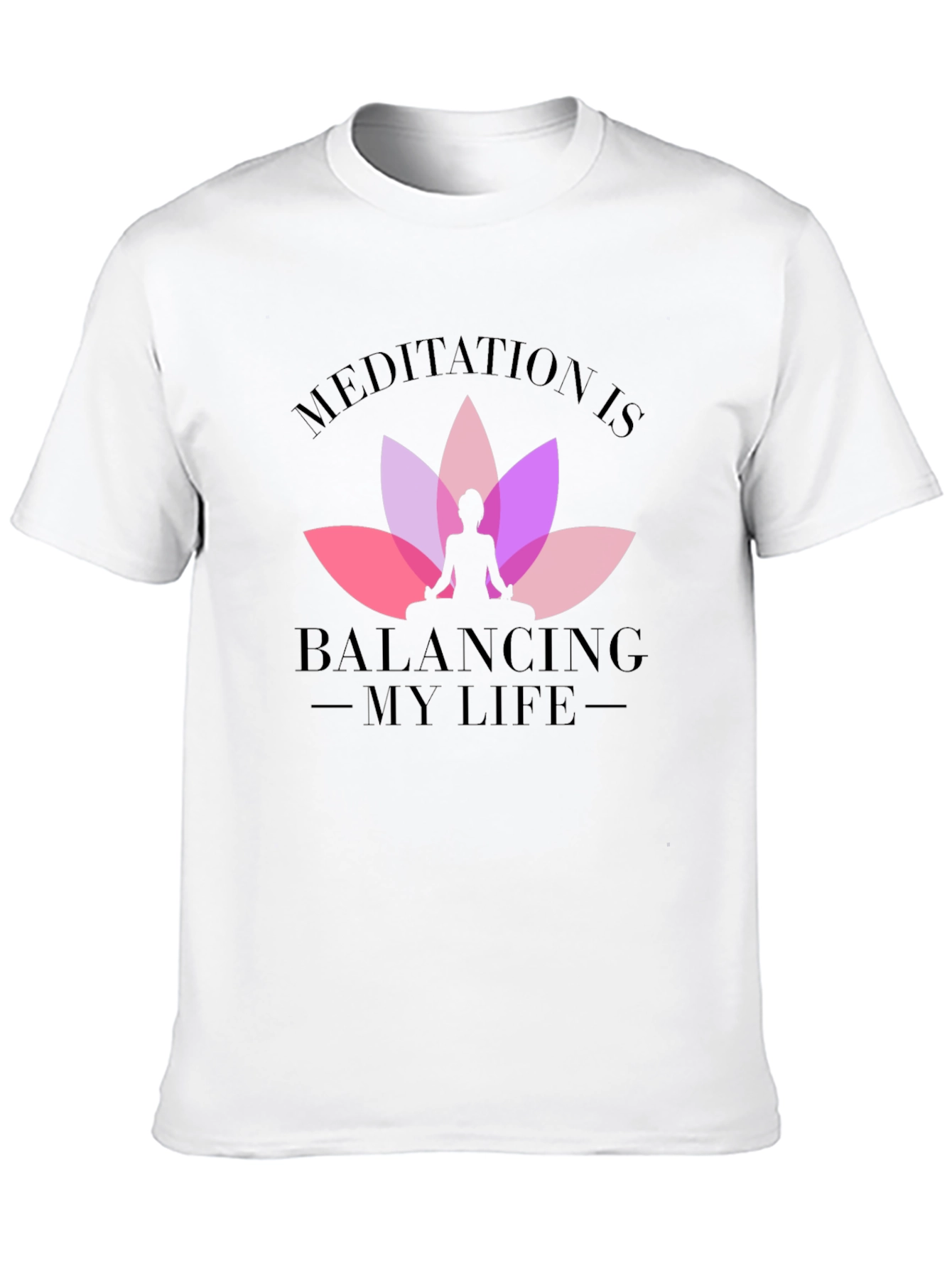 Meditation Balancing Life Black T-Shirt