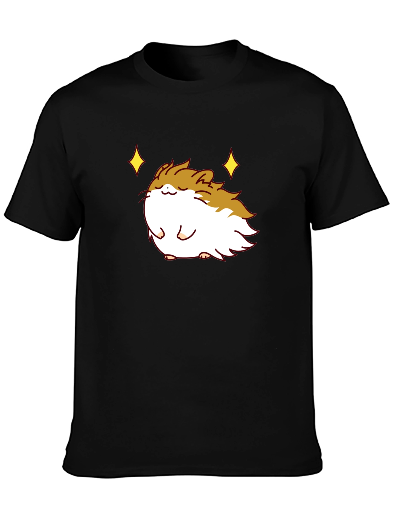 Cute Guinea Pig Graphic T-Shirt - Black