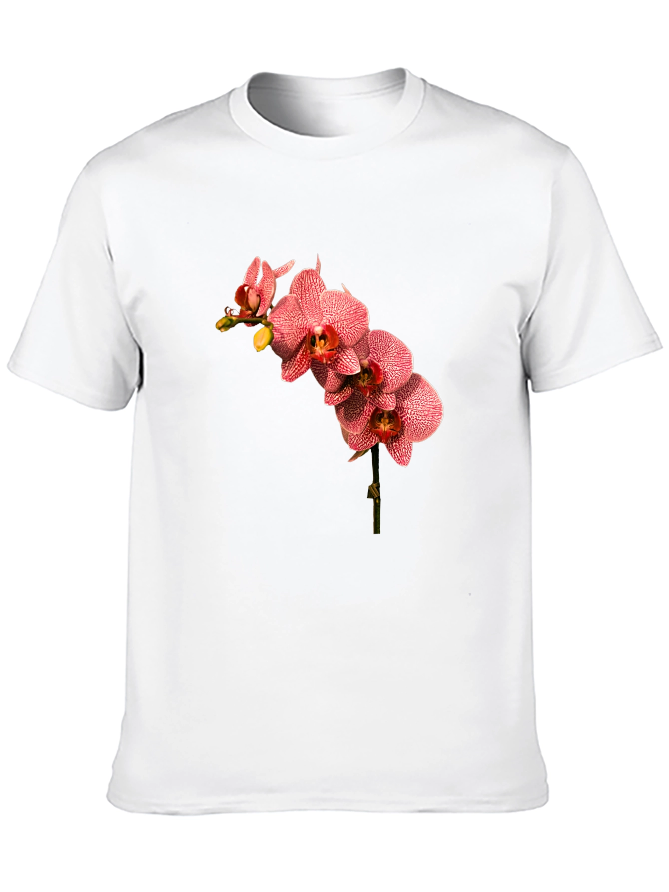 Floral Orchid Print Black T-Shirt